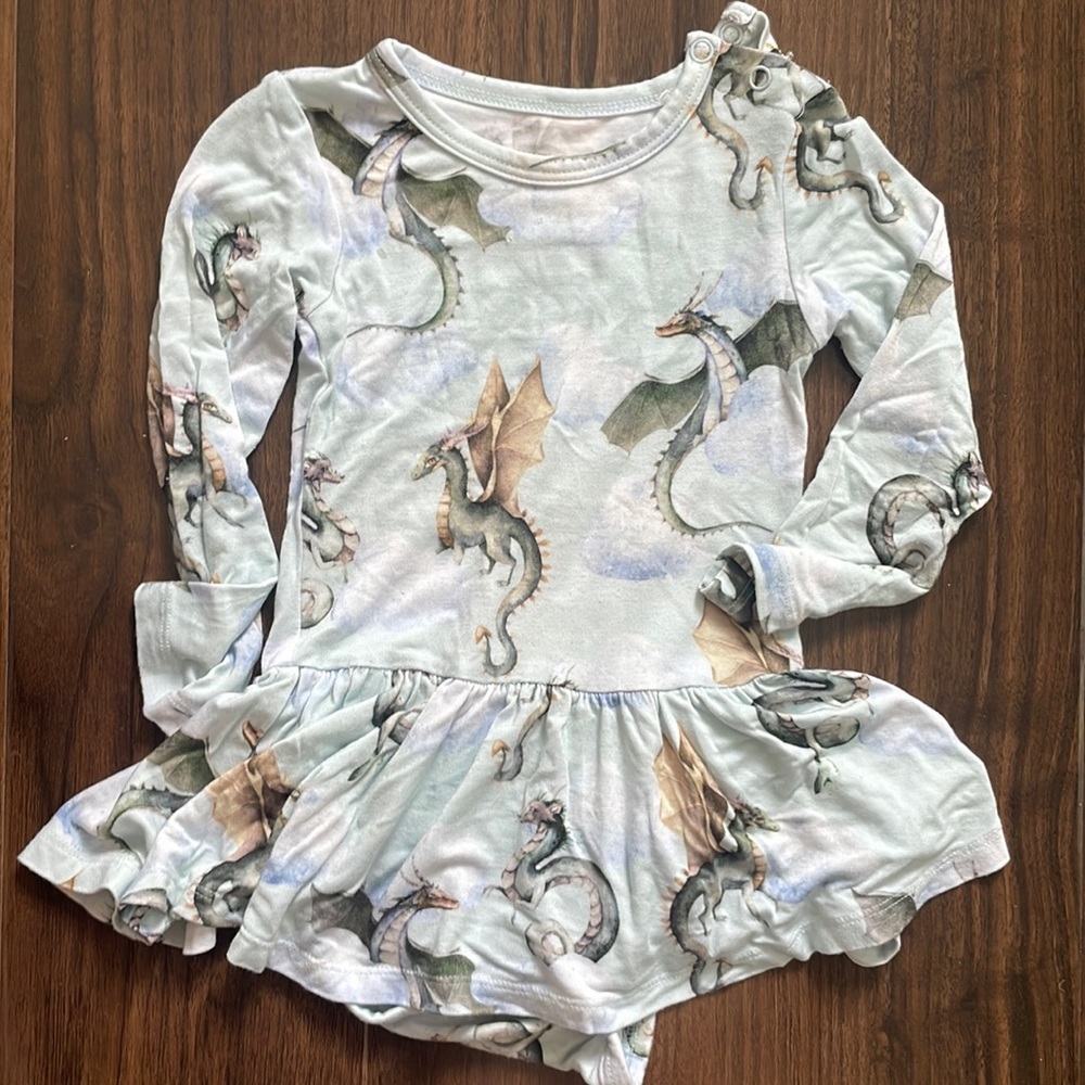 Posh Peanut long sleeve twirl bodysuit. 18 to 24 months